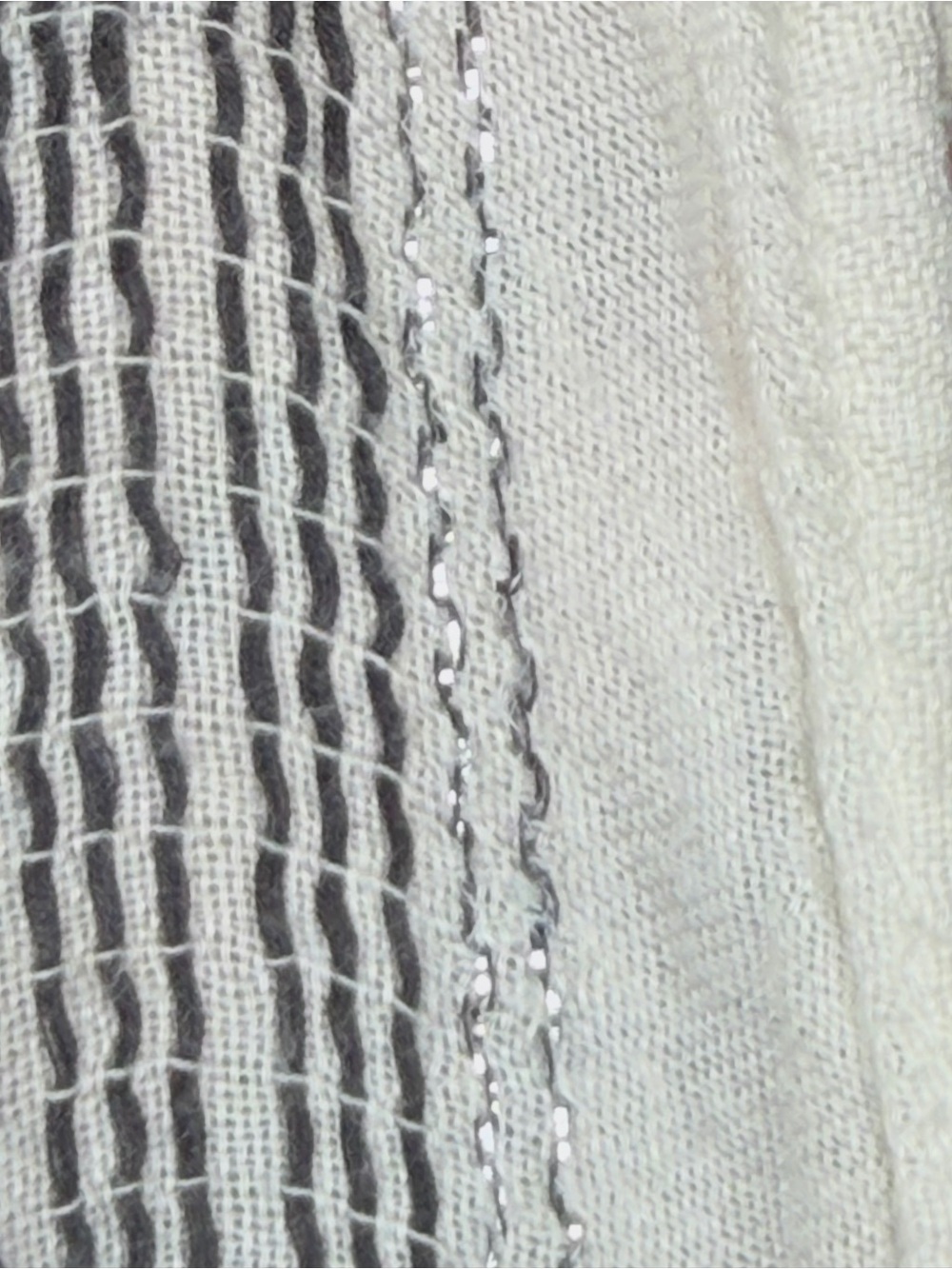 LOFT White and Black Striped Swim Coverup with Tassels - Picture 6 of 8